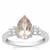 Goshenite Ring with White Zircon in Sterling Silver 1.70cts