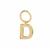 Molte D Letter Charm in Gold Plated Silver