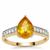 Bang Kacha Yellow Sapphire Ring with White Zircon in 9K Gold 2.20cts
