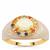 Ethiopian Opal Ring with Multi-Colour Sapphire in 9K Pearlescent Enamel Gold 0.85ct
