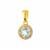 Sky Blue and White Topaz Pendant in Gold Tone Sterling Silver 0.78cts
