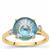 Lehrer TorusRing Rio Aqua Topaz Ring with Diamonds in 9K Gold 3.40cts