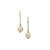 Golden South Sea Cultured Pearl Earrings with White Zircon in 9K Gold (7mm x 8mm)
