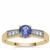 AA Tanzanite Ring with White Zircon in 9K Gold 0.80cts