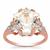 Wobito Snowflake Cut Cullinan Topaz Ring with Canadian Diamond in 9K Rose Gold 9.85cts