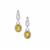 Caribbean Amber Earrings with White Zircon in Sterling Silver 1.70cts