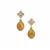 Ethiopian Dark Opal Earrings with White Zircon in 9K Gold 1.90cts