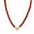 Type A Burmese Red Jadeite Necklace With White Topaz in Gold Tone Sterling Silver 180.21cts
