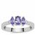 A Tanzanite Ring with White Zircon in Sterling Silver 1.20cts