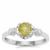 Ambilobe Sphene Ring with White Zircon in Sterling Silver 0.83ct