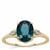 AAA Teal Kyanite Ring with White Zircon in 9K Gold 2.30cts