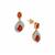Songea Red Sapphire Earrings with White Zircon in 9K Gold  1.85cts