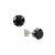 Black Spinel Earrings in Platinum Plated Sterling Silver 3cts