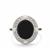 Black Spinel Ring with Freshwater Cultured Pearl in Sterling Silver (3mm)