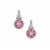 Wobito Snowflake Cut Fancy Pink Topaz Earrings with White Zircon in 9K Rose Gold 6.25cts