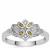 Yellow Diamond Ring in Sterling Silver 