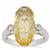 Idar Cut Diamantina Citrine Ring with White Zircon in Sterling Silver 6cts