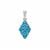 Vivid Blue Apatite Pendant in Sterling Silver 1.20cts