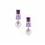 'The Elizabeth' Baroque Cultured Pearl Earrings with Zambian Amethyst in Gold Tone Sterling Silver 