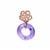 Amethyst Pendant  with White Zircon in Rose Gold Tone Sterling Silver 35cts