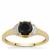 Black Diamonds Ring with White Diamonds in 9K Gold 1.20cts
