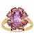  Moroccan Amethyst, Sakaraha Pink Sapphire Ring with White Zircon in 9K Gold 3.60cts