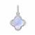 Rainbow Moonstone Pendant with White Zircon in Sterling Silver 4.40cts