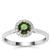 Chrome Diopside Ring with White Zircon in Sterling Silver 0.76ct