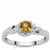 Ambilobe Sphene Ring with White Zircon in Sterling Silver 0.45ct