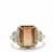 Bi Colour Tourmaline Ring with Diamond in 18K Gold 6.87cts