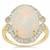 Ethiopian Opal Ring with White Zircon in 9K Gold 6cts