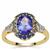 AAA Tanzanite, Thai Sapphire Ring with White Zircon in 9K Gold 2.30cts