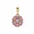 Rose Cut Ilakaka Hot Pink Sapphire, Purple Sapphire Pendant with White Zircon in 9K Gold 1.35cts