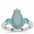 Grandidierite Ring with Neon Apatite in Sterling Silver 3.65cts