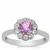 Rose du Maroc Amethyst Ring with White Topaz in Sterling Silver 1cts