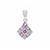 Pau D'Arco Amethyst Pendant with White Zircon in Sterling Silver 1.25cts