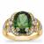 Green Tourmaline Ring with Diamonds in 18K Gold 5.53cts 