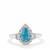 Neon Apatite Ring with White Zircon in Sterling Silver 1.89cts