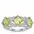 Red Dragon Peridot Ring with White Zircon in Sterling Silver 3.62cts