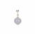 Type A Lavender Jadeite Pendant with White Topaz in Sterling Silver 19.65cts