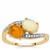Ethiopian Light & Dark Jelly Opal with White Zircon 9K Gold Ring ATGW 1cts