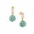 Amazonite Earrings with Rose Quartz in Gold Tone Sterling Silver 20.90cts 