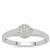 White Zircon Ring in Argentium 960 Silver 0.25ct