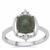 Type A Burmese Jade Ring with White Zircon in Sterling Silver 2.98cts