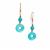 Amazonite Earrings in Gold Tone Sterling Silver 13cts