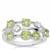 Jilin Peridot Ring with White Topaz in Sterling Silver 1.45cts