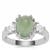 Serpentine Ring with White Zircon in Sterling Silver 3.48cts
