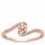 Pink Diamond Ring in 9K Rose Gold 0.18ct