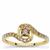 Naturally Ombre Champagne Diamond Ring with White Diamond in 9K Gold 0.51cts
