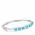 Sleeping Beauty Turquoise Bangle with White Zircon in Sterling Silver 5.20cts